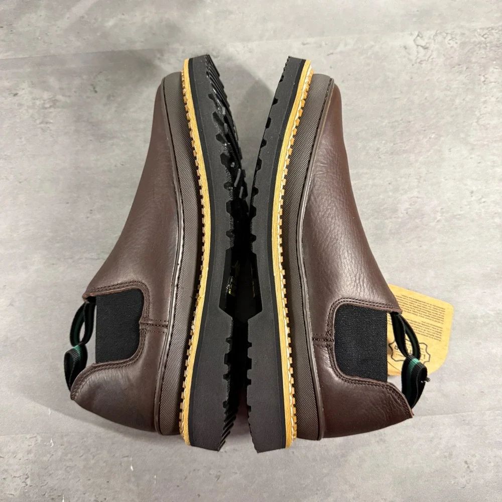 Georgia Boot Giant Romeo Mens 12M Brown Leather Work Shoe GR262 Slip On Low Boot